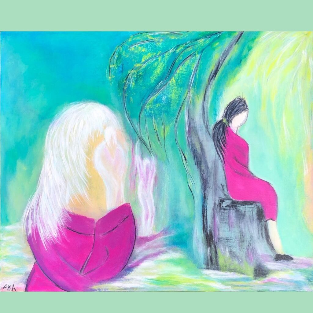 Bildet viser to mennesker som ikke forstår hverandre fordi de ikke "snakker samme språk"