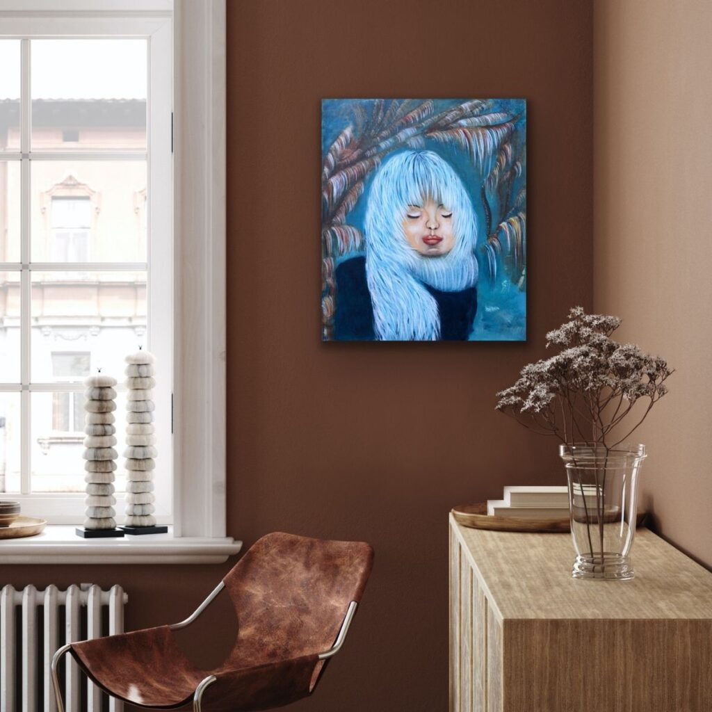 For å komme i en dypere kontakt med oss selv må man fokusere og vende oppmerksomheten innover som maleriet på veggen i dette bildet viser.