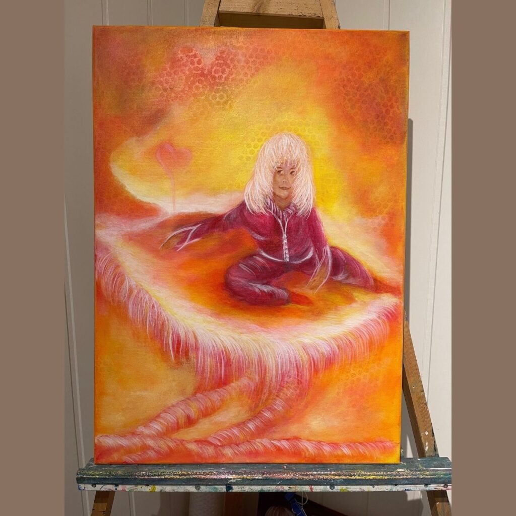 Bildet viser hvordan få mer glede gjennom kreativt arbeid som å male på lerret.